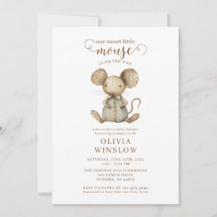 Convites Chá de Bebê em Aquarela do Pequeno Rato