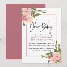 Chá de Bebê em Aquarela floral Beije e Dourado Ros
