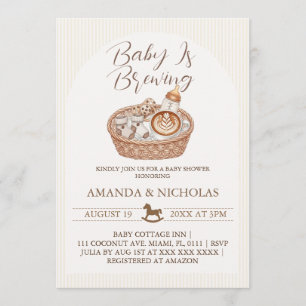 Convites Chá de Bebê em Preparação Listras de Baby Shower