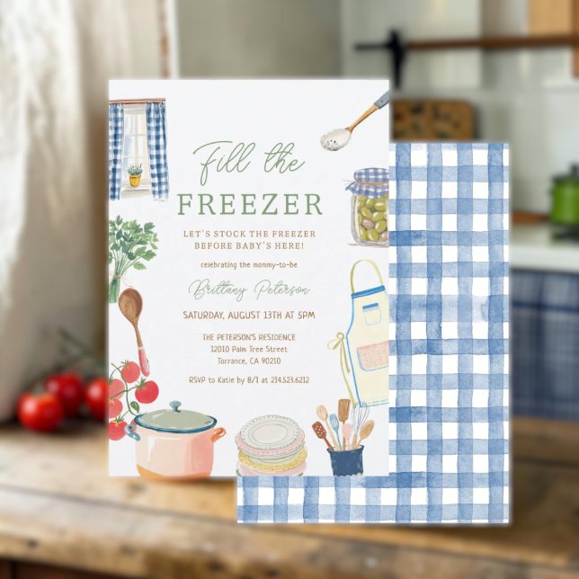 Convites Chá de Bebê Encha o Freezer na Cozinha (Criador carregado)