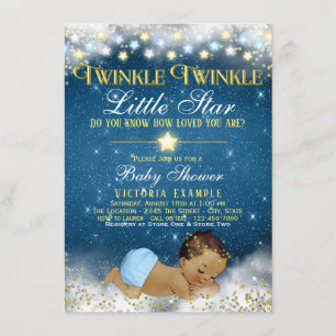 Convites Chá de Bebê Étnico Twinkle Twinkle Little Star