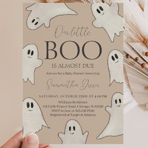 Convites Chá de Bebê Fantasma Assustador Desenhado à Mão no