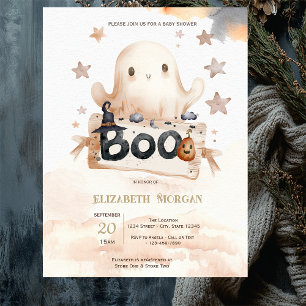 Convites Chá de Bebê Fantasma Bonito com Laço