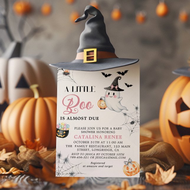 Convites Chá de Bebê Fantasmagórico de Halloween (Criador carregado)