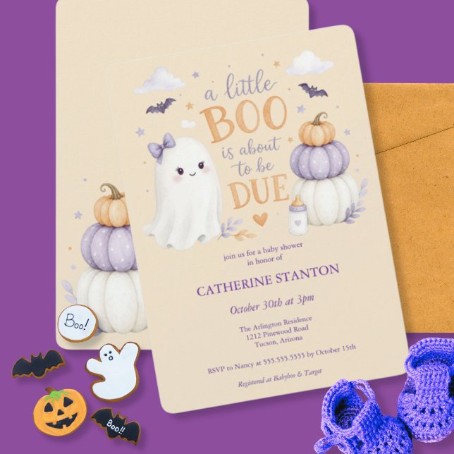 Convites Chá de Bebê Fantasminha de Halloween (Criador carregado)
