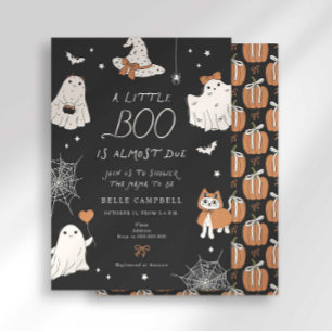 Convites Chá de Bebê Fantasminha Préppy Little Boo