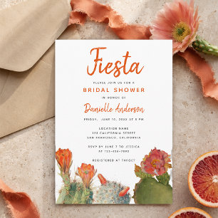 Convites Chá de Bebê Festa Cacto Flores Aquarela