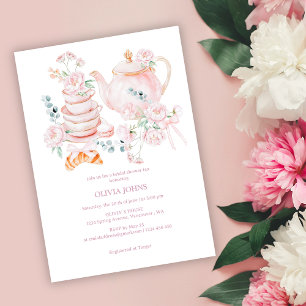 Convites Chá de Bebê Festa de Jardim Floral Aquarela