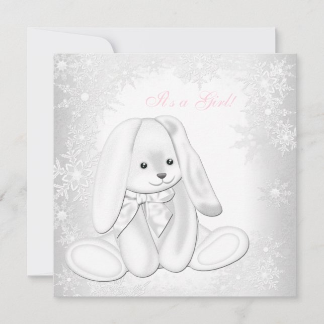 Convites Chá de Bebê Flor de Inverno das Meninas (Frente)