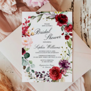 Convites Chá de Bebê Flor de Marte Rosa Bridal