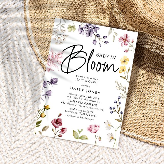 Convites Chá de Bebê Flor Silvestre Baby in Bloom (Criador carregado)
