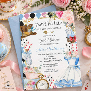 Convites Chá de Bebê Floral Alice no País das Maravilhas