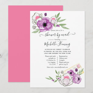 Convites Chá de Bebê Floral Aquarela de Primavera pelo Corr