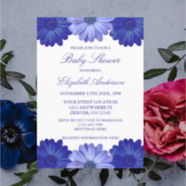 Convites Chá de Bebê Floral Azul