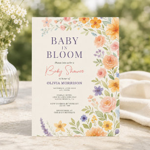 Convites Chá de Bebê Floral Baby In Bloom
