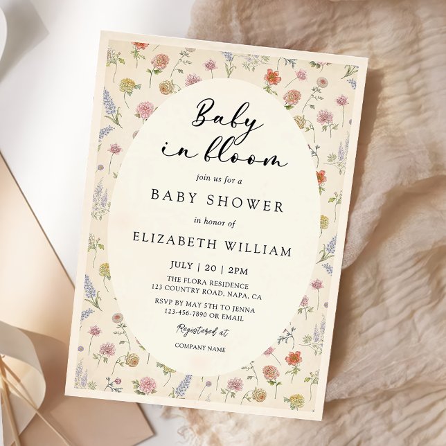 Convites Chá de Bebê Floral Baby In Bloom (Criador carregado)