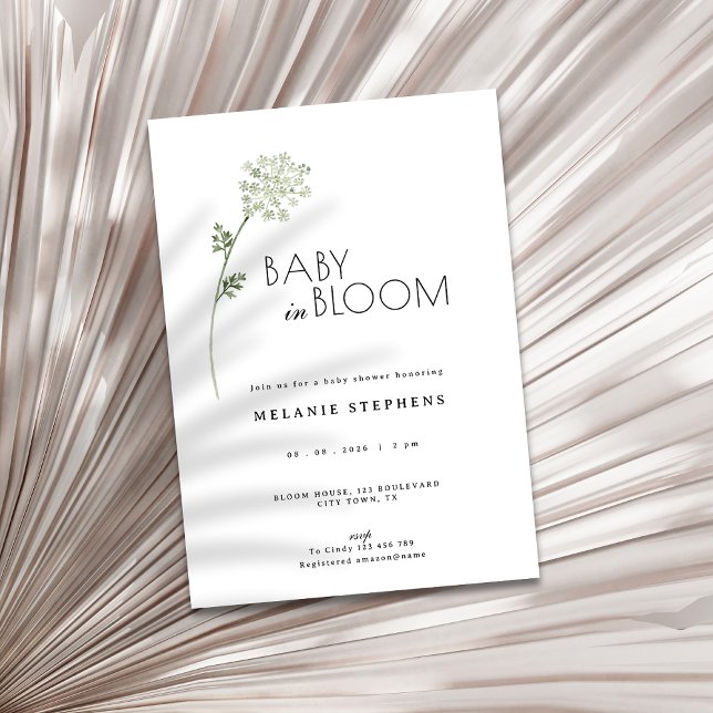 Convites Chá de Bebê Floral Baby in Bloom (baby in bloom baby shower invitation)
