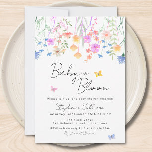 Convites Chá de Bebê Floral Baby In Bloom