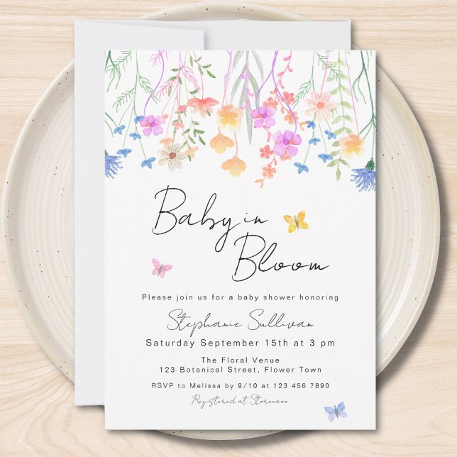 Convites Chá de Bebê Floral Baby In Bloom (Criador carregado)