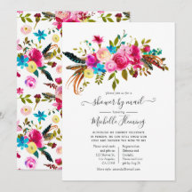 Chá de Bebê Floral Boho Chic Aquarela por Correio