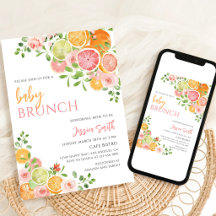 Chá de Bebê Floral Cítrico para Brunch