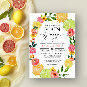 Convites Chá de Bebê Floral Cítrico Squeeze Principal