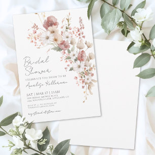 Convites Chá de Bebê Floral de Flores Silvestres Elegantes