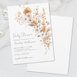 Convites Chá de Bebê Floral de Flores Silvestres Elegantes