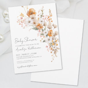 Convites Chá de Bebê Floral de Flores Silvestres Elegantes