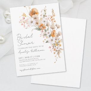 Convites Chá de Bebê Floral de Flores Silvestres Elegantes