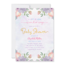 Chá De Bebê Floral De Molho Puro De Aquarela