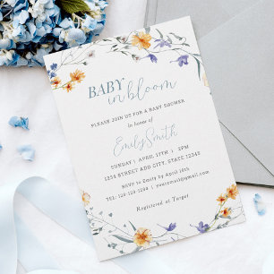 Convites Chá de Bebê Floral de Primavera Baby in Bloom