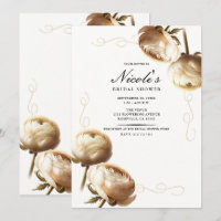 Chá de Bebê Floral de Ranúnculo Creme e Branco