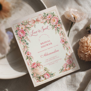 Convites Chá de Bebê Floral Doce Amor