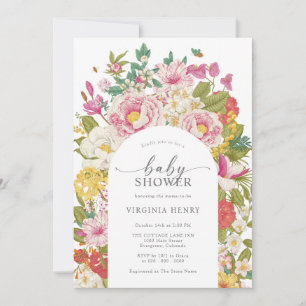 Convites Chá de Bebê Floral Elegante
