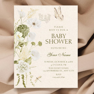 Convites Chá de bebê floral elegante