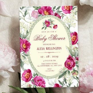 Convites Chá de bebê floral elegante