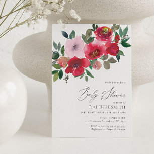 Convites Chá de Bebê Floral Elegante do Dia dos Namorados