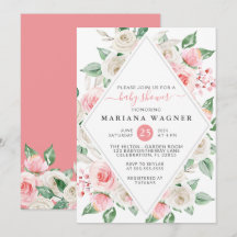 Chá de Bebê Floral Elegante Pêssego