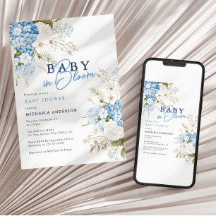 Convites Chá de Bebê Floral em Aquarela Baby In Bloom