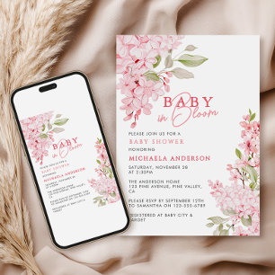 Convites Chá de Bebê Floral em Aquarela Baby In Bloom