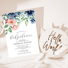 Convites Chá de Bebê Floral em Aquarela Elegante