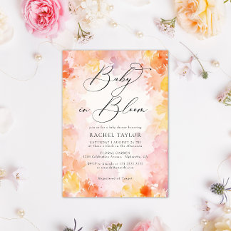 Convites Chá de Bebê Floral em Aquarela Pastel