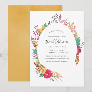 Convites Chá de Bebê Floral em Aquarela Safari Nupcial