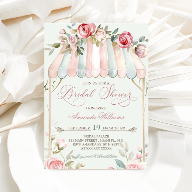Convites Chá de Bebê Floral Francês Elegante (Criador carregado)