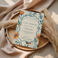 Chá de Bebê Floral Gingham Pêssego