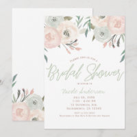 Chá de Bebê Floral Moderno Verde Rosa e Hortelã