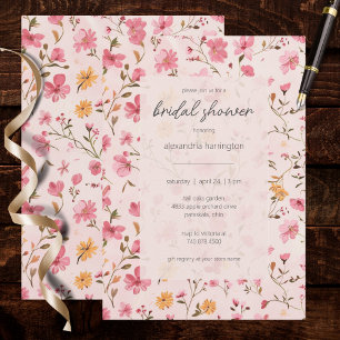 Convites Chá de Bebê Floral País Rosa