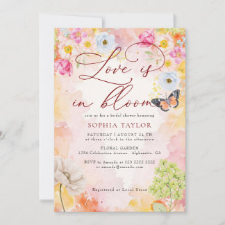 Convites Chá de Bebê Floral Pastel Elegante em Flor