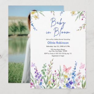 Convites Chá de Bebê Floral Primavera Bebê em Flor